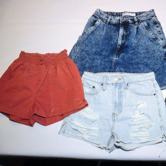 Womens/Jr Girls Denim & Cotton Short Lot of 5 Size 0/3 Garage Vanilla Star Shein - Picture 2 of 10